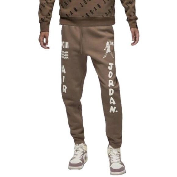 Nike Air Jordan Men's Matching Tracksuit Set Jumpman Sweatsuit Mocha Brown NWT - Picture 4 of 14